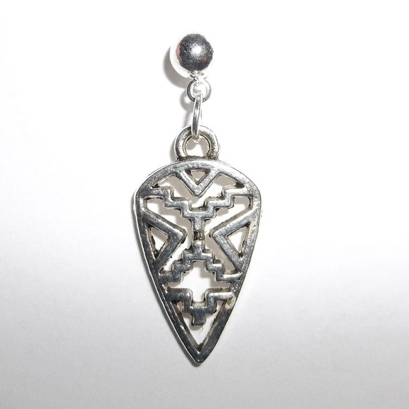 wvluckygirl Other - Men's Single Stud Earrings Silver Arrow Post Unisex Style Fashion Accessory 5439